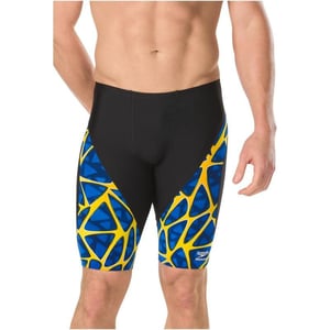 Speedo Mens Caged Out Jammer Endurance SwimsuitSpeedo SapphireGold