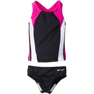 Speedo Girls Swimsuit Two Piece Tankini Infinity Splice Thick StrapDiscontinuedBlack