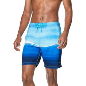 Mens Swim Trunk Knee Length Boardshort Bondi PrintedWave Turkish Sea