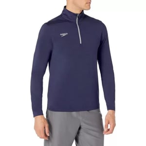 Speedo UnisexAdult Uv Long Sleeve Shirt Quarter Zip Team Warm UpSpeedo Navy