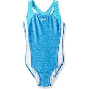 Speedo Girls Swimsuit One Piece Infinity Splice Thick StrapDeep Sapphire