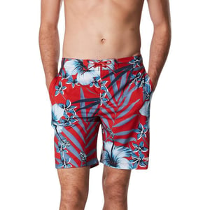 Mens Swim Trunk Knee Length Boardshort Bondi Printed20 Hover RedBlue