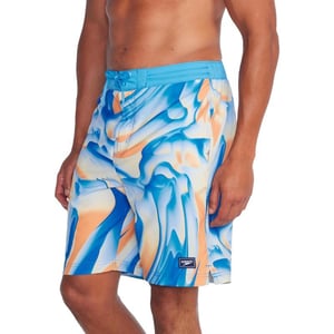 Mens Swim Trunk Knee Length Boardshort Bondi Printed20 Shore Swirl