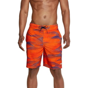 Mens Swim Trunk Knee Length Boardshort Bondi Printed20 Slice Spicy Orange