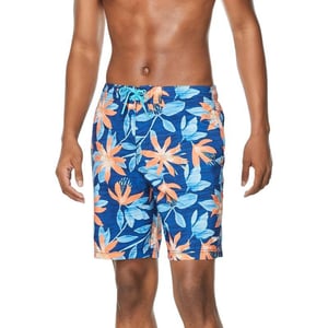 Mens Swim Trunk Knee Length Boardshort Bondi PrintedFloral Turkish Sea