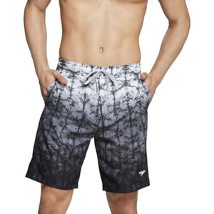 Mens Swim Trunk Knee Length Boardshort Bondi PrintedSpeedo Black