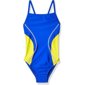 Speedo Big Girls Revolve Splice Energy Back Swimsuit24 SapphireGold