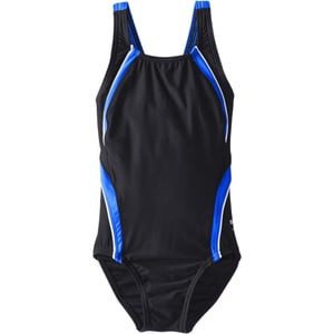 Speedo Big Girls Taper Splice Pulse Back SwimsuitBig Girls BlackSapphire