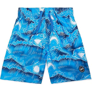 Speedo Boys Swim Trunk Mid Length Redondo PrintedShark Aruba Blue