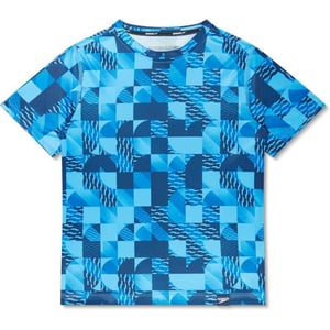 Speedo Boys Uv Swim Shirt Short Sleeve Tee GraphicPool Tile