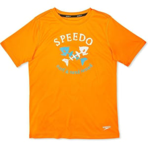 Speedo Boys Uv Swim Shirt Short SleeveVibrant Orange