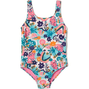 Speedo Girls Swimsuit One Piece High Neck Strappy BackRainbow Garden