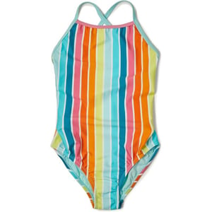 Speedo Girls Swimsuit One Piece Solid Cross Back Multi StrapsAqua Splash