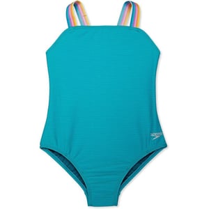 Speedo Girls Swimsuit One Piece Square Neck Thin StrapCeramic