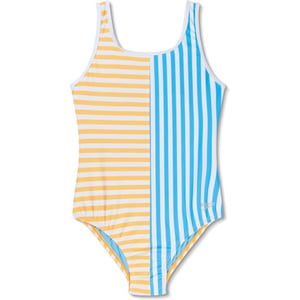 Speedo Girls Swimsuit One Piece Thin StrapsMariner Stripe Mandarin