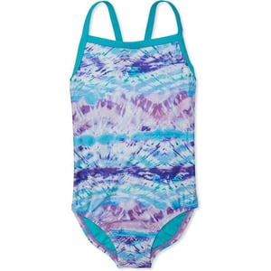 Speedo Girls Swimsuit One Piece Thin StrapsTie Dye Magic