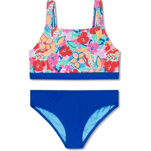 Speedo Girls Swimsuit Two Piece Bikini SetFauve Floral