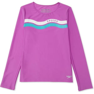 Speedo Girls Uv Swim Shirt Long Sleeve RashguardAmethyst