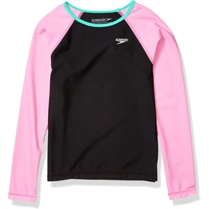 Speedo Girls Uv Swim Shirt Long Sleeve RashguardFuchsia Pink