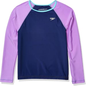 Speedo Girls Uv Swim Shirt Long Sleeve RashguardSweet Taro