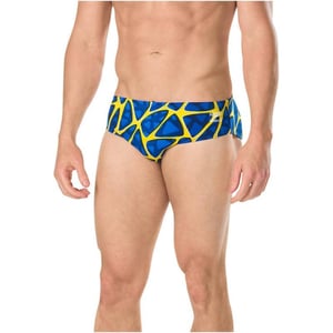 Speedo Mens Caged Out Brief Endurance SwimsuitSapphireGold