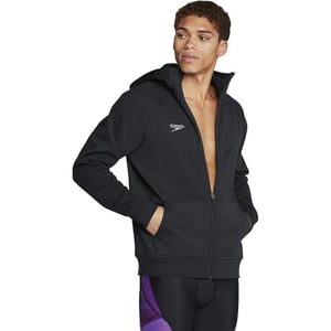 Speedo Mens Sweatshirt Full Zip Hooded Jacket Team Warm UpSpeedo Black