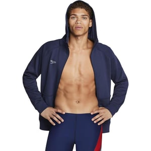 Speedo Mens Sweatshirt Full Zip Hooded Jacket Team Warm UpSpeedo Navy