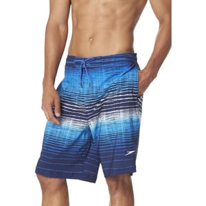 Speedo Mens Swim Trunk Knee Length Boardshort Active Flex EBoard PrintedNavyBlue