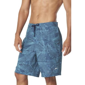 Speedo Mens Swim Trunk Knee Length Boardshort Active Flex EBoard PrintedPalm Columbia