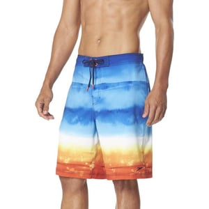 Speedo Mens Swim Trunk Knee Length Boardshort Active Flex EBoard PrintedSpeedo Blue