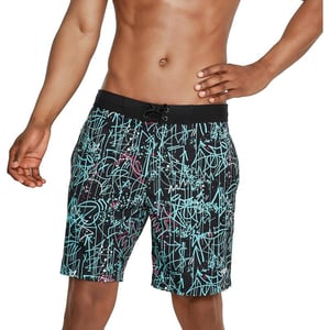 Speedo Mens Swim Trunk Knee Length Boardshort Bondi Printed18 Spray Porcelain