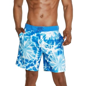 Speedo Mens Swim Trunk Knee Length Boardshort Bondi Printed18 Tides Blue Atoll