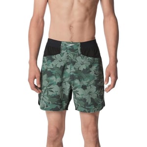 Speedo Mens Swim Trunk Short Length Fitness TrainingTropical Douglas Fir