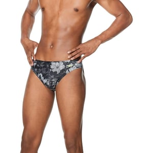 Speedo Mens Swimsuit Brief Creora Highclo PrintedFancy Floral Anthracite