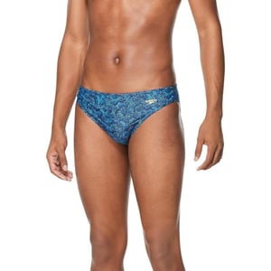 Speedo Mens Swimsuit Brief Creora Highclo PrintedPuzzle Ocean Depths