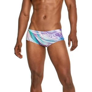 Speedo Mens Swimsuit Euro Brief Endurance PrintedMisty Mrable