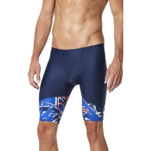 Speedo Mens Swimsuit Jammer Prolt Shattered PalmNavyRedWhite