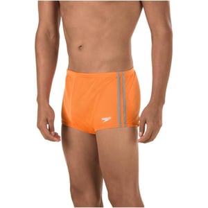 Speedo Mens Swimsuit Square Leg Poly Mesh Training SuitDiscontinuedSpeedo OrangeBlack