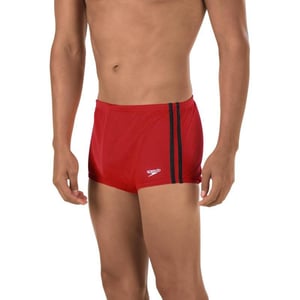 Speedo Mens Swimsuit Square Leg Poly Mesh Training SuitDiscontinuedSpeedo RedBlack