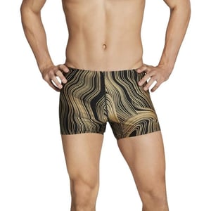 Speedo Mens Swimsuit Square Leg PrintedBlackGold