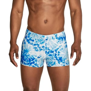 Speedo Mens Swimsuit Square Leg PrintedTides WhiteBlue