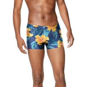 Speedo Mens Swimsuit Square Leg PrintedVibe Delphinium Blue