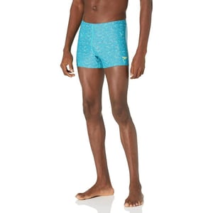 Speedo Mens Swimsuit Square Leg PrintedWavy Bittersweet