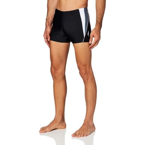 Speedo Mens Swimsuit Square Leg SpliceBlackBlack