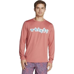 Speedo Mens Uv Swim Shirt Graphic Long Sleeve TeeFaded Rose