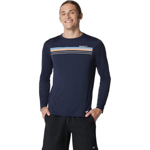 Speedo Mens Uv Swim Shirt Graphic Long Sleeve TeeLanes Peacoat