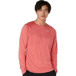 Speedo Mens Uv Swim Shirt Long Sleeve Fitness RashguardHigh Risk Red