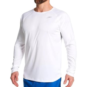 Speedo Mens Uv Swim Shirt Long Sleeve Fitness RashguardWhite