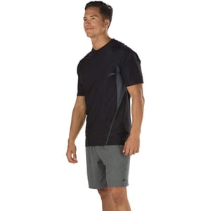 Speedo Mens Uv Swim Shirt Short Sleeve Fitness RashguardSpeedo Black