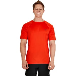 Speedo Mens Uv Swim Shirt Short Sleeve Regular Fit SolidSpicy Orange